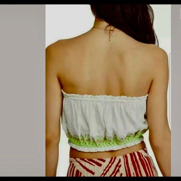 FREE PEOPLE -IVORY BEADED TUBE TOP - Picture 3 of 4